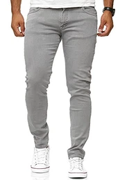 Red Bridge Herren Jeans Hose Slim-Fit Röhrenjeans Denim Colored Grau W32 L32