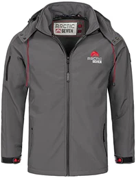 Herren Softshell Jacke Funktionsjacke Outdoor Regenjacke Atmungsaktiv Fleece Innenfutter AS087 [AS-087-Dunkelgrau-Gr.S]
