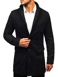 Herren Mantel Wintermantel Bussines Elegant Wärm J.Style NZ01 Schwarz M [4D4]