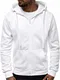 OZONEE Herren Kapuzenpullover Sweatjacke Sweatshirt Farbvarianten Kapuzenjacke Kapuzenpulli mit Reißverschluss Langarm Hoodie Sport Style Casual Fitness Training Basic J.Style 2008 WEIß M
