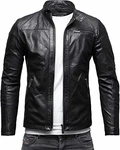 Crone Epic Herren Lederjacke Cleane Leichte Basic Jacke Schwarz