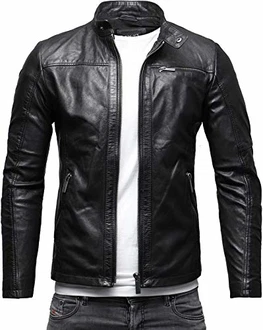 Crone Epic Herren Lederjacke Cleane Leichte Basic Jacke
