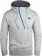 Grin&Bear Herren Kapuzenpullover mit schräg Zip grau meliert, M, GEC445