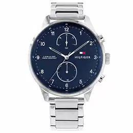 Multi Zifferblatt Quarz Uhr für Herren mit Silbernes Edelstahlarmband - 1791575