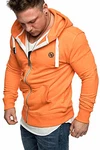 Amaci&Sons Herren Zipper Kapuzenpullover Sweatjacke Pullover Hoodie Sweatshirt (1-04029) Orange