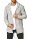 Red Bridge Herren Strickjacke Stickpullover Cardigan mit Kapuze Rough Grau M