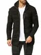 Red Bridge Herren Strickjacke Stickpullover Cardigan mit Kapuze Rough Schwarz M