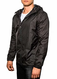 Elements Reyno Regenjacke für Herren Outdoorjacke Windbreaker Übergangs Jacke mit Kapuze (M, Acid Black)