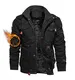 TACVASEN Herren Winterjacke Warme Arbeitsjackensjacke Bomberjacke Fliegerjacke Mantel (M, Schwarz)
