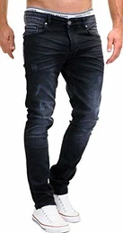 Jeans Herren Slim Fit Stretch Hose Jeanshose Denim 9148 (31-30, 9148 Schwarz)