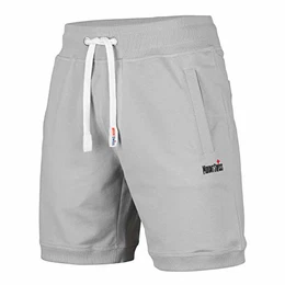 Kurze Freizeithose Herren Luca I Kurze Sweatpants Herren mit Taschen und Tunnelzug I Kurze Hose für Heim und Hobby I Bequeme Sport Shorts Farbe: Stahl-Grau, Gr. M