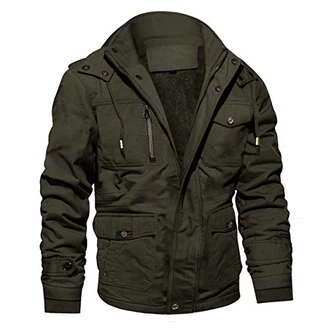 MAGCOMSEN Herren Militär Winterjacke Übergangsjacke mit Abnehmbarer Kapuze Bomberjacke Bikerjacke Parka mit Innenfleece Armeegrün MAGCOMSEN Herren Militär Winterjacke Übergangsjacke mit Abnehmbarer Kapuze Bomberjacke Bikerjacke Parka mit Innenfleece Armeegrün