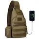 HUNTVP Taktisch Brusttasche Military Schultertasche Tactical Chest Sling Pack MOLLE Armee Crossbody Bag Militärisch Umhängetasche Mini Single Strap Rucksack für Reisen Wandern Camping,Typ-2 Braun