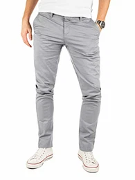 Chino Hosen für Herren - Kyle by Yzb Jeans Slim fit - Graue Business Chinohosen Casual mit Stretch, Grau (Gull 4R173802), W32/L32