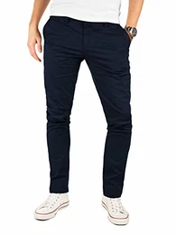 Chino Herrenhosen Blau - Kyle by Yzb Jeans Blaue Hosen - Stoff-Hose Chinohose für Maenner mit Stretch, Blau (Night Sky 4R193924), W32/L32