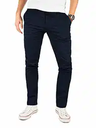 - Blaue Chino Herrenhosen - Chinohose Kyle by Yzb Jeans - Männer Baumwoll Stoffhose Mit Stretch, Blau (Night Sky 4R193924), W32/L32