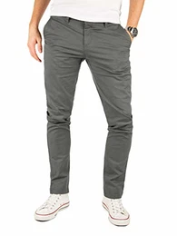 Chino Hosen für Herren - Kyle by Yzb Jeans Slim fit - Graue Business Chinohosen Casual mit Stretch, Grau (Magnet 4R193901), W32/L32