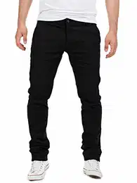 Chino Hose schwarz Dustin by Yzb Jeans Lange Schwarze Männerhose Stoffhose Chino Business Stretch, Schwarz (Black 4R194008), W33/L36