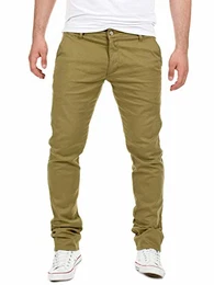Chino Herren Hose Khaki Olive grüne Dustin by Yzb Jeans Hosen Business Chinohosen für Männer Stretch 401, Grün (D. Green 4R170517), W32/L32