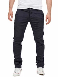 Chino Herrenhosen Blau - Dustin by Yzb Jeans Blaue Hosen - Stoff-Hose Chinohose für Maenner mit Stretch, Blau (Night Sky 4R193924), W32/L32