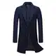 Allthemen Wintermantel Herren Mantel Slim Fit Mittellang Wollmantel mit Stehkragen Business Mantel Herren Winter #8818 Navyblau M