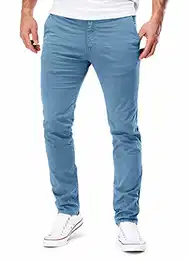 Chino Hosen Herren Slim Fit Jogger Hose Stretch Neu 401 (32-32, 401 Hellblau)