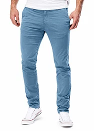 Chino Hosen Herren Slim Fit Jogger Hose Stretch Neu 401 (32-32, 401 Hellblau)