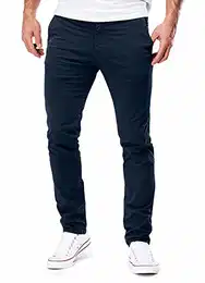 Chino Herren Slim fit Chinohose Stretch Designer Hose Neu 401 (32-32, 401-1 Dunkelblau)