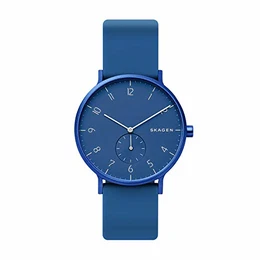 Herren Aaren Kulor Dreizeiger, 41 mm Gehäusegröße, Aluminiumuhr mit Silikonarmband