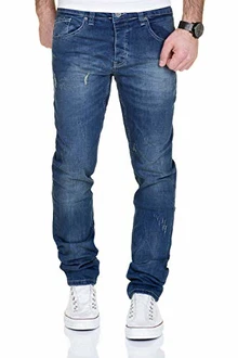 MERISH Jeans Herren Slim Fit Stretch Jeanshose Denim (9148) Blau (9148-2100)