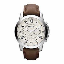 Fossil Herrenuhr Grant Quarz-Chronographenwerk Braun/Weiß