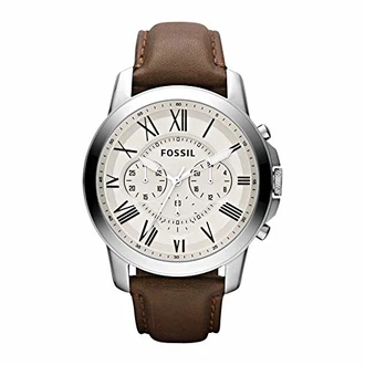 Fossil Herrenuhr Grant Quarz-Chronographenwerk Braun/Weiß