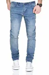 Jeans Herren Destroyed Hose Used-Look Jeanshose Männer Denim 2081-1001 (32-32, 1001 Hellblau)