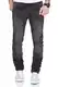 MERISH Jeans Herren Destroyed Hose Used-Look Jeanshose Männer Denim 2081-1001 (31-32, 1001 Anthrazit)
