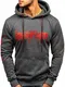 BOLF Herren Kapuzenpullover Hoodie Aufdruck Street Style J.Style 11019 Dunkelgrau M [1A1]