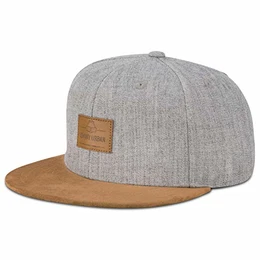 Cap Herren & Damen Snapback Grau/Braun Dean Basecap aus Hochwertigem Material - Stylische Cappy verstellbar & mit Logo Badge - One Size Unisex Schirmmütze