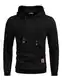 COOFANDY Herren-Kapuzen-Sweatshirt, lässig, Lange Ärmel, Kordelzug, Waffelstrick-Pullover, Hoodies, Schwarz, Medium