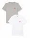 Levi''''s Herren 2Pk Crewneck Graphic T-Shirt, 2 Pack Hm White/Mid Tone Grey Heather, S