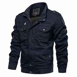 MAGCOMSEN Herren Militär Übergangsjacke Tactical Stil Dunkelblau