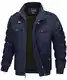 MAGCOMSEN Herren Cargo Jacke Frihling Pilotenjacke Stehkragen Übergangsjacke Casual Feldjacke Leicht Arbeitsjacke, Navy M