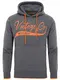 WOTEGA Hoodie Herren WT Star - Grauer Kapuzenpullover Hoodies Winter Pulli - Sweater Männer Hoody Anthrazit Sweatshirt, Grau (Tornado 183907), M