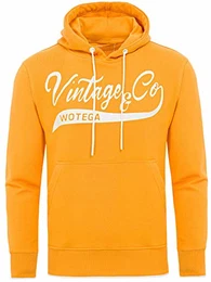 Herren Hoodie WT Star - Orange Kapuzenpullover Für Männer - Herren Sweatshirt Mit Tasche, Orange (Butterscotch 151147), M
