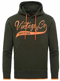 Herren Pullover WT Star - Hoodie Für Männer - Sweatshirt Mit Kapuze und Tasche - Baumwollpullover, Grün (Forest Night 190414), M
