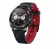 HONOR Smartwatch im klassischen Uhrendesign mit 3 cm (1,2 Zoll) AMOLED Display, Meteorite Black + Rotes Silikon