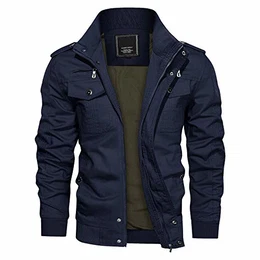 Übergangsjacke Herrenjacke US Feldjacke Blouson Herren Bundeswehr Jacke Arbeitsjacke Männer Jacke Übergang Sommerjacke Outdoor Jacke Freizeitjacke Navy Blau M