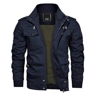 KEFITEVD Herren Übergangsjacke Militär Jacke Bomberjacke Fliegerjacke Navy/Blau KEFITEVD Herren Übergangsjacke Militär Jacke Bomberjacke Fliegerjacke Navy/Blau