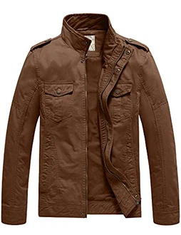 WenVen Herren Militär Jacke Klassisch Fracht Jacke Stehkragen Übergangsjacke Leicht Outdoor Jacke Mantel Cargo Stiel Oberbekleidung WenVen Herren Militär Jacke Klassisch Fracht Jacke Stehkragen Übergangsjacke Leicht Outdoor Jacke Mantel Cargo Stiel Oberbekleidung