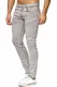 Tazzio Slim Fit Herren Styler Look Stretch Jeans Hose Denim 16533 (29/30, Grau)