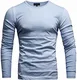 Crone Essential Basic Herren Slim Fit Langarm Rundhals Shirt Longsleeve T-Shirt Sweatshirt in vielen Farben (M, Hellblau)