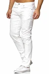 Tazzio Herren Jeans Slim Fit Destroyed Look 16525 Weiß